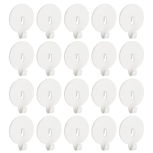 Savagrow 20Pcs Small Pegboard Hooks White Study Peg Hooks Round Wall Organizing Hooks Office Hanging Hooks