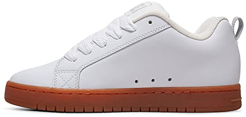 DC Men's Court Graffik Casual Low Top Skate Shoe Sneaker White/Gum 11 D M US, 44.5 EU