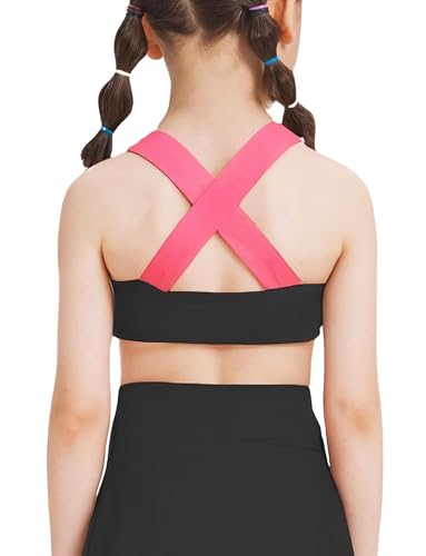 Teen Girls Training Bra Athletic Sports Bra Racerback Dance Yoga Crop Tops Bralette 5-13 Years2