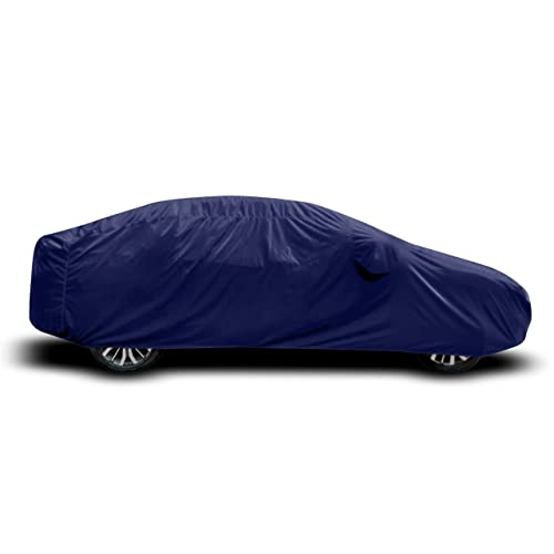 Image of AUCTIMO Maruti Suzuki Ciaz Car Cover Waterproof /Car Cover Ciaz Waterproof /Ciaz Car Cover with Triple Stitched Fully Elastic Ultra Surface Body Protection (Navy Look)