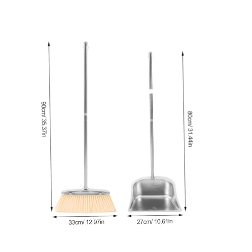 IMIKEYA 家用製ハンドル箒と塵取り 耐久性に 立て掛け式掃除用品 室