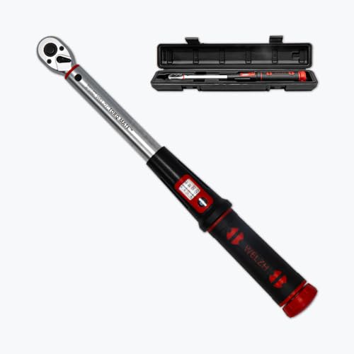WELZH Torq-Mate - Llave dinamométrica de 3/8 pulgadas, 20-120 Nm, herramienta de precisión de 410 mm, tolerancia ± 3%, doble escala, calibrada con maleta, microajuste para uso de mantenimiento de