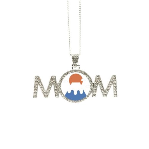 Collier japonais Sun Rise Art Déco en argent pour maman