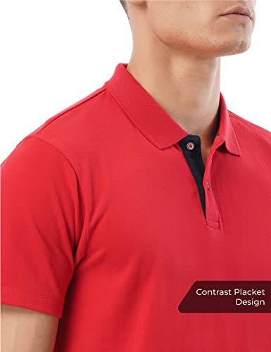Image of FYLTR Men's Casual Polo T-Shirt with Contrast Placket | Polo - T-Shirt for Man | T-Shirt for Men