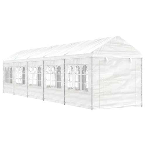Cenador con Techo Polietileno Blanco 11,15x2,28x2,69 m, Xichuzi Cenadores para Jardin, Pergolas De Jardin, Carpas De Jardin, Carpas para Exteriores, Carpa Jardin Exterior 3155481