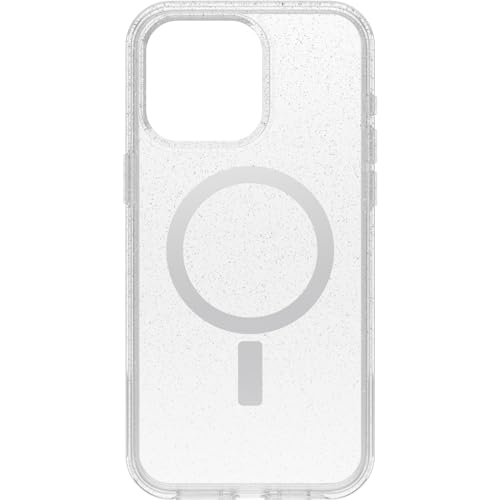 OtterBox iPhone 15 Pro MAX (Only) Symmetry Series Clear Case - Stardust (Clear/Silver) Snaps to MagSafe Ultra-Sleek Raised Edges Protect Camera & Screen
