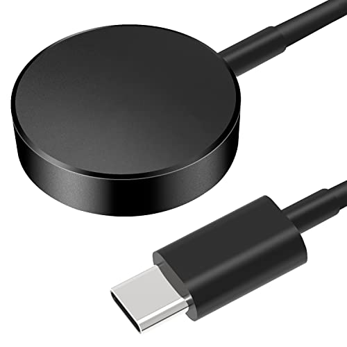 USB C Galaxy Watch 7/6 Classic/6 Charger, Aluminum Alloy Charging Cable Compatible with Samsung Galaxy Watch 6 Classic/6/5/5 Pro...3.3FT/1M, Black