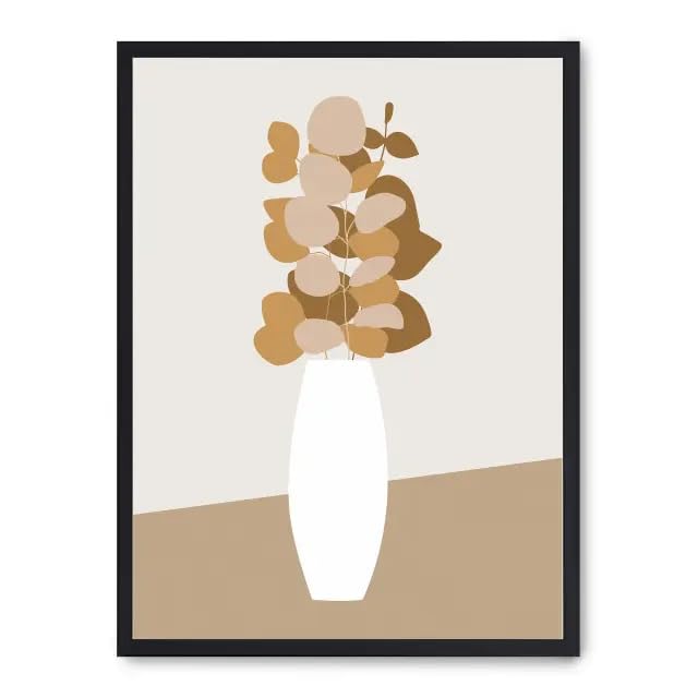 Cuadro brown botanicals : tableau végétal marron pour décoration murale salon