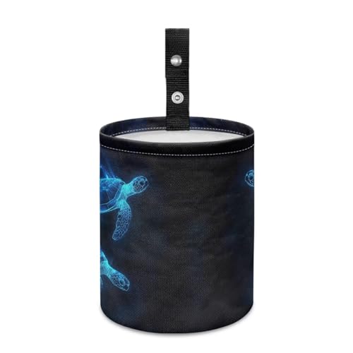 Image of Sea Turtle Print Car Trash Can, Cute Car Trash Bag, Hanging Organizer and Storage Bag, Universal Fit for Front Seat, Back Seat, Floor, Headrest