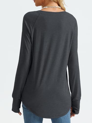 Image of AUTOMET Womens Long Sleeve Tunic Tops Crew Neck Casual Loose Fit Shirts