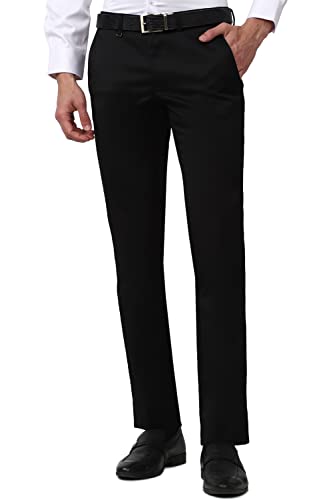 Image of Van Heusen Men's Regular Fit Mid Rise Textured Cotton Formal Trouser