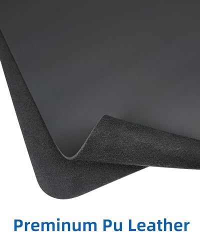 Image of Non-Slip Desk Pad,Mouse Pad,Waterproof PU Leather Desk Protector,Ultra Thin Large Desk Blotter,Waterproof Keyboard mat for Office /Home /Decor(Black 23.6 inch x 13 inch)