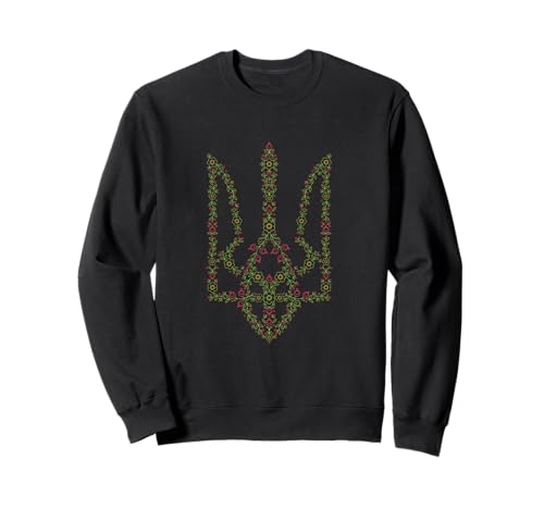 Ucrania Tryzub Camiseta Flor Ucrania Moda Tridente Sudadera