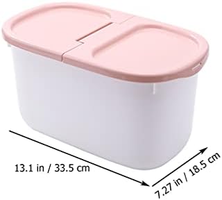 Tomaibaby Rice Storage Container Airtight Cereal Container Bin Food Container Dispenser for Rice Flour Cereal Kitchen Storage 8KG Pink
