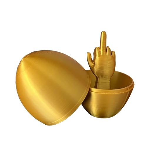 Product Image of the Middle Finger Easter Egg – Funny Adult Easter Gag Gift, Flip Off Prank Egg for Adults, Coworkers & Friends – Hilarious Easter Basket Stuffer & Novelty Easter Decor (Shiny Gold, 1 Pack)