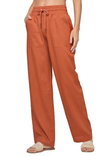 Image of Willit Women Linen Pants Wide Leg Palazzo Trousers 29 inch /31 inch / 33 inch
