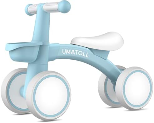 Umatoll Kinder Laufrad ab 1 Jahr, Spielzeug 1-2 Jahre, Geburtstagsgeschenk | Baby Lauflernrad mit Korb für Jungen und Mädchen, Verstellbarer Sitz, Geschenk zum 1. Geburtstag