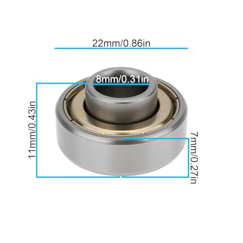 ECSiNG 8 Stück Kugellager Rollstuhlzubehör 608 22 X 8 X 7 Mm Kompatibel mit Walker Rollstuhl