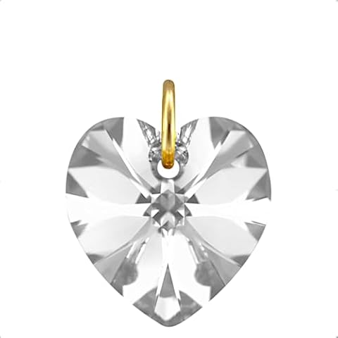 Lua Joia 9ct Gold Heart Pendant with Diamond Charm Cover