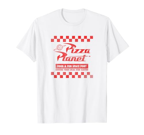 Disney Pixar Toy Story Pizza Planet Checkered Logo T-Shirt