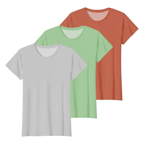Women's Plain Crew Neck Short Sleeve T-Shirt, 3 or 12 Pack