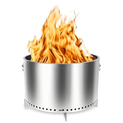 20.5" Smokeless Fire Pit, Wood Burning Camping Stove with Removable Stand & Ash Pan, Portable Outdoor Bonfire Fire Pit, Stylish Practical Solo Stoves for Camping Backyard Patio Beach