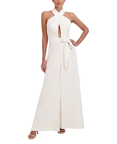 BCBGMAXAZRIA Sleeveless Halter Neck Wide Leg Jumpsuit #TOP20