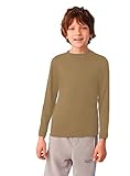 YSABEL MORA 18308 - Camiseta Niños 100% Algodón Manga Larga Semicisne Niñas Color: Camel Talla: 8
