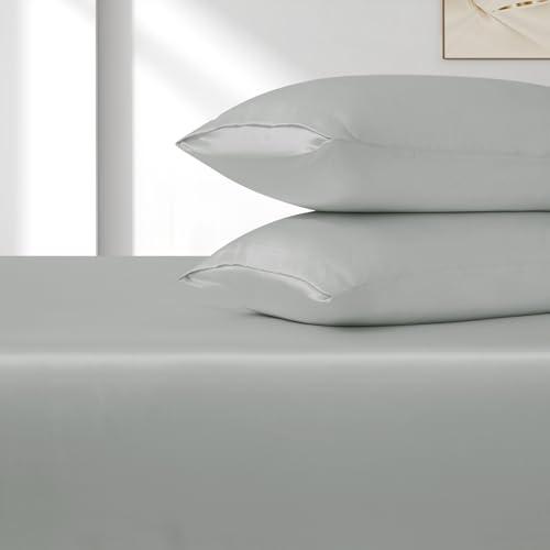 VACVELT 3pcs Queen Silver Extra Deep Pocket Satin Fitted Sheet Set by VACVELT - Used condition - Image 7