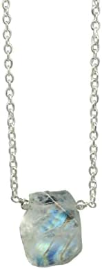 Gempires Natural Raw Pyrite Crystals Pendant Necklace, Healing Crystal, Rough Gemstone, 15-18 mm Raw Stone, 16 + 2 Inch Adjustable Silver Plated Chain (Pyrite)