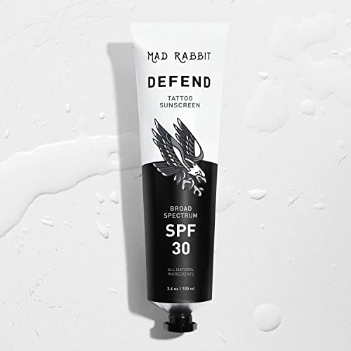 Mad Rabbit Tattoo Care Favorites Kit (3 Piece) - Enhance Balm, Replenish Daily Body Lotion & Defend Mineral Sunscreen Spf 30 - All Skin Types/Full Coverage Tattoo Care Kit #TOP5
