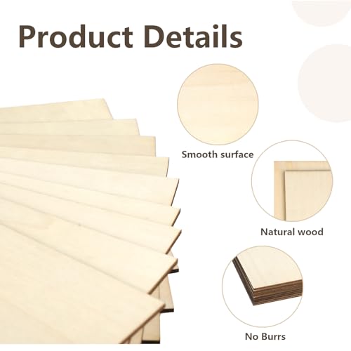 10 Stück A3 Linde Sperrholzplatten 420x297x3mm, Sperrholzplatte 3mm, Multiplex Platte, Holzplatten zum Basteln, Bastelholz Platten, Laserfähiges Linden Sperrholz für DIY & Modellbau