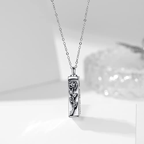 Flower Celtic Urn Necklace Cylinder Bar Heart Shaped Urn Necklace for Ashes 925 Sterling Silver Pendant Necklace Keepsake for Ashes Memory Keepsake Cremation Jewelry for Women3