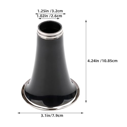Alasum Clarinet Bell Music Instrument Clarinet Bell Replacement for Beginner Black - Thumbnail 7