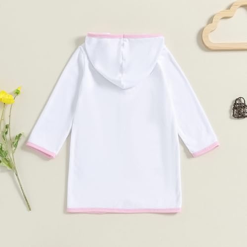 ZAXARRA kids robes for girls Hooded Zip Up Pockets Soft Contrast Color Long Sleeve Nightgowns Girls Summer Outfits4