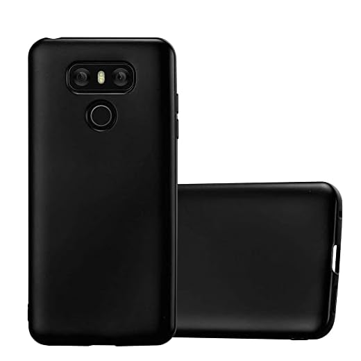 Cadorabo Hülle kompatibel mit LG G6 Schutzhülle TPU Silikon Case Metallic Design Slim Kratzfest Weiche Gummi mit Rundumschutz Case Hülle für LG G6 in Schwarz