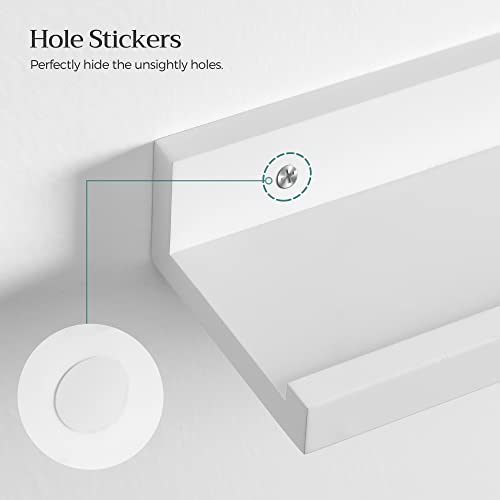 Songmics Floating Shelves, Set Of 3 Wall Shelves, For Photo Frames And Trinkets, For Living Room, Home Office, Kitchen, Bathroom, White Ulws38Wt #TOP7