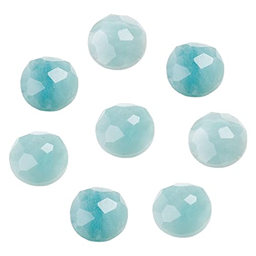 Amazonite 8mm facettes quartz dôme plat pour sertir vos bagues - 2