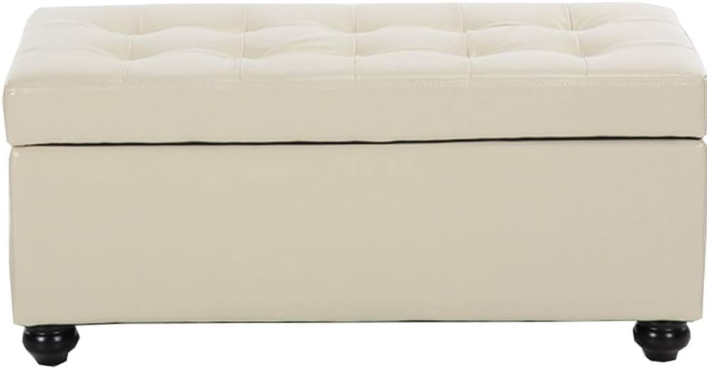 Pouf repose-pieds coffre pour gagner de la place avec rangement de 88cm