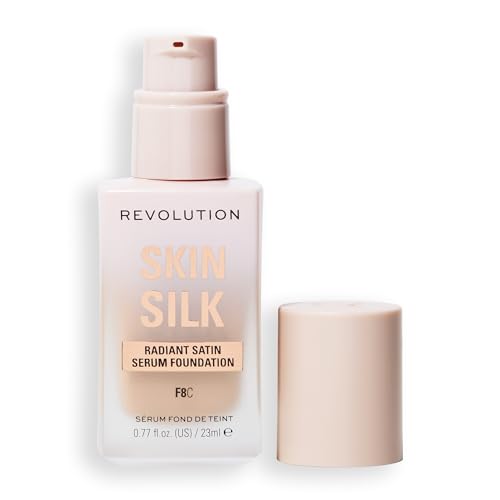Image of Revolution Skin Silk Radiant Satin Serum Foundation, F8C Medium Skin Tones