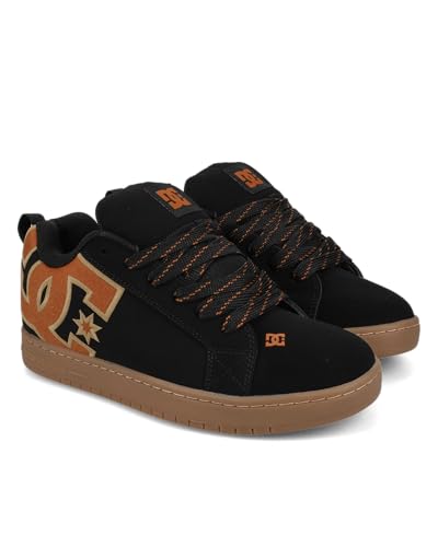 DC Herren 43i Court Graffik Skate Sneaker, Schwarz/Braun/Gummi, 38.5 EU