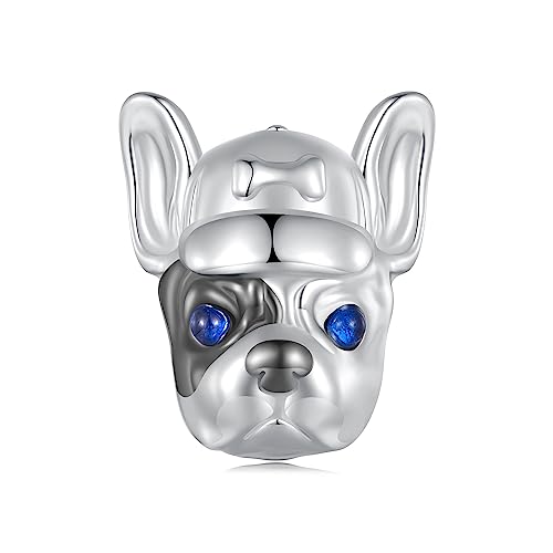 Bouledogue français en argent 925, charm animal de compagnie au quotidien