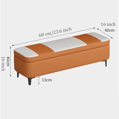 Banc ottoman cuir vert 60 cm : la solution assise gain de place