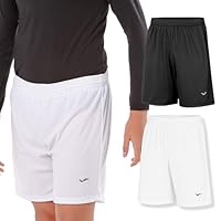 ELITE INFANTIL Kit 2 Short Bermuda Futebol Malha Dry Fit Fitness, 1 Branco - 1 Preto, 14