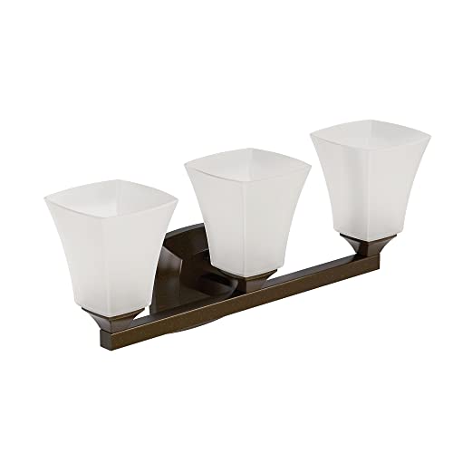 Moen Yb5163Orb Voss 3-Light Dual-Mount Bath Bathroom Vanity Fixture With Frosted Glass, Oil-Rubbed Bronze #TOP4