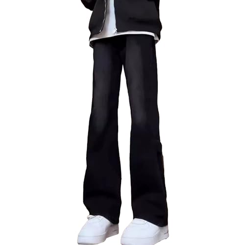 Maiyifu-GJ Men's Button Zipper Accents Jeans Slim Fit Stretch Denim Pants Casual Fashion Streetwear Jean Trousers (Black,Small)