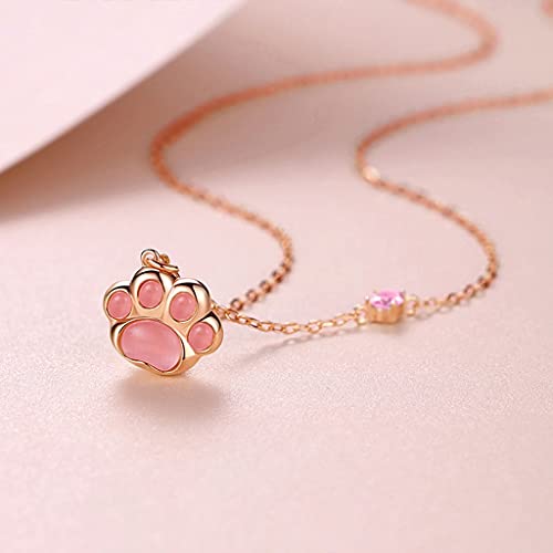 Colliers patte de chat anti-ternissement en argent sterling collier clavicule pour femmes