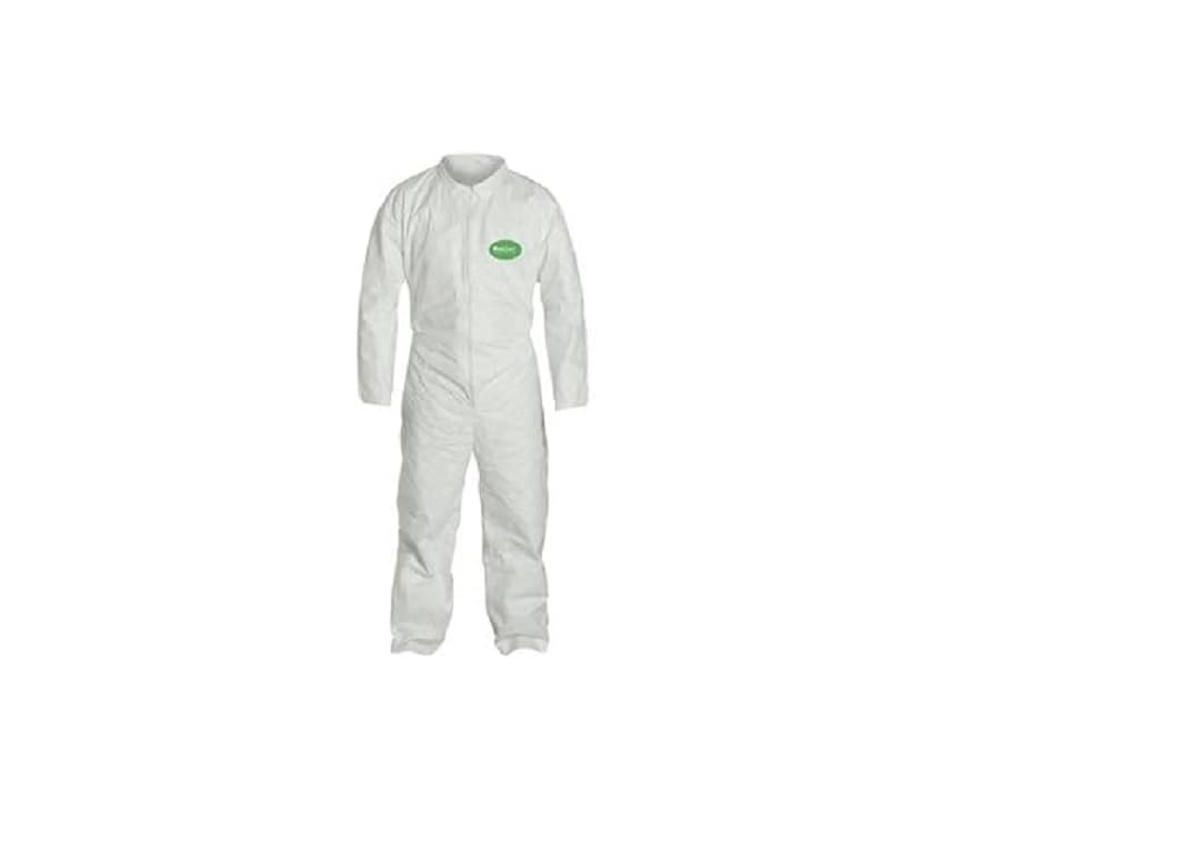 M DIAMOND M Coverall Polypropylene Zipper Front, Elastic Wrists and Ankles, White, Large, 19125, (Pack of 25)