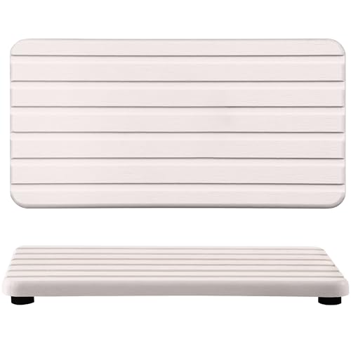 Image of NiuYichee 2 PCS Water Absorbent diatomite Coasters, 7.1 inch x 3.5 inch Water Absorbing Stone Tray for Sink, Stone Drying mat for Kitchen Counter, Stone soap Tray Used for Hand Soaps & toiletries & Plants