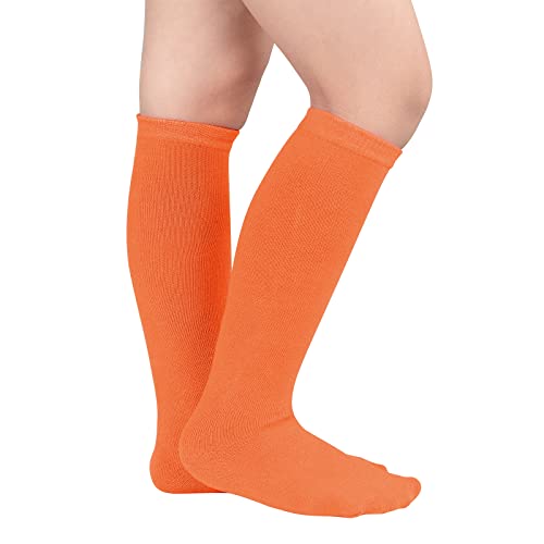 American Trends Toddler Softball Socks Orange Baseball Socks Kids Boys Girls Soccer Socks Knee High 1 Pack Solid Orange #TOP1